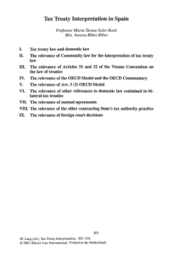 Tax Treaty Interpretation in Spain