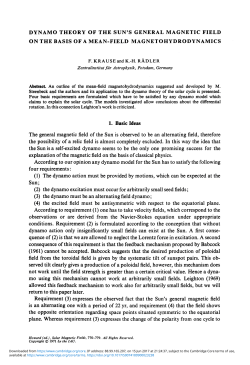 DYNAMO THEORY OF THE SUN`S GENERAL MAGNETIC FIELD