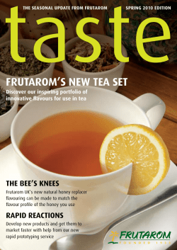 The seasonal update from Frutarom "Taste" Spring 2010