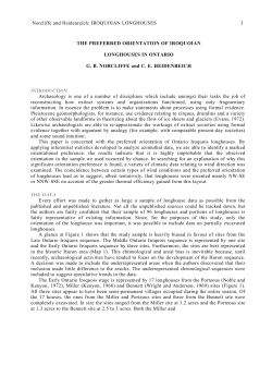 THE PREFERRED ORIENTATION OF IROQUOIAN LONGHOUSES