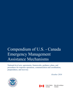 Compendium of U.S. - Canada Emergency Management Assistance