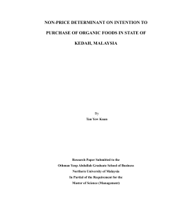NON-PRICE DETERMINANT ON INTENTION TO PURCHASE OF