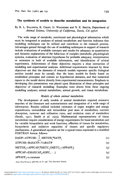 The synthesis of models to describe metabolism and its integration