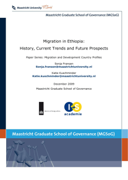 Migration in Ethiopia - Maastricht Graduate School of Governance