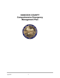 Hancock County Comprehensive Emergency Management Plan
