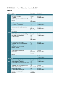 Course and Assessment Outline