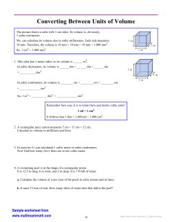 Converting Between Units of Volume