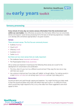 Sensory processing - Berkshire Healthcare NHS Foundation Trust