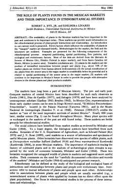 THE ROLE OF PLANTS FOUND IN THE MEXICAN MARKETS AND