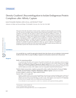 Density Gradient Ultracentrifugation to Isolate Endogenous Protein