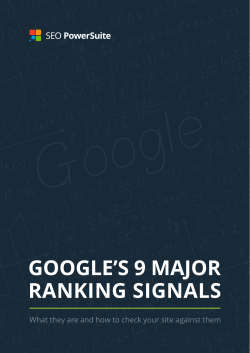 GOOGLE`S 9 MAJOR RANKING SIGNALS - Link