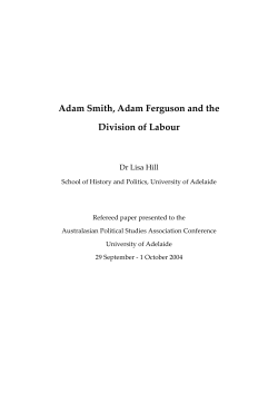 Adam Smith, Adam Ferguson and the Division of Labour