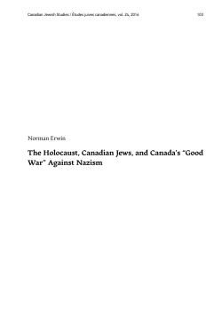 this PDF file - Canadian Jewish Studies / &Eacute;tudes juives