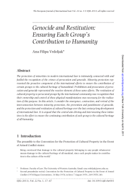 Genocide and Restitution: Ensuring Each Group`s Contribution to