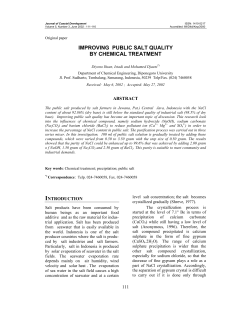 IMPROVING PUBLIC SALT QUALITY BY CHEMICAL TREATMENT