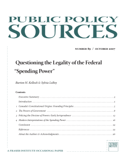 Questioning the Legality of the Federal &ldquo;Spending Power&rdquo;