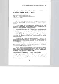 INVESTIGATION OF TRADITIONAL HOUSING FROM THE POiNT