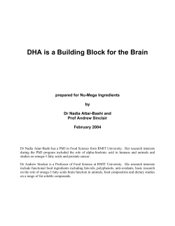 Is DHA a Building Block of the Brain
