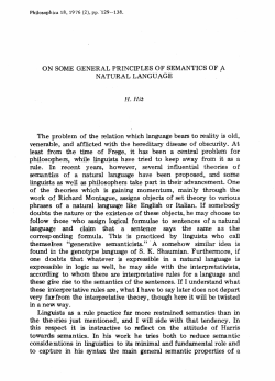 On some general principles of semantics of natural