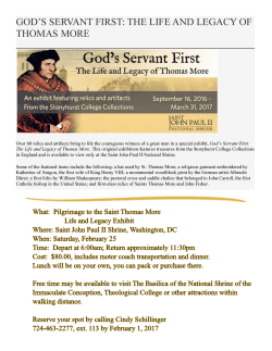 god`s servant first: the life and legacy of thomas more