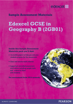 Edexcel GCSE in Geography B (2GB01)
