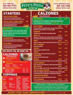calzones - Pete`s Pizza