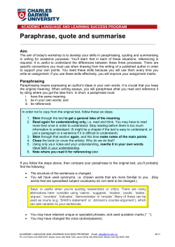 ACADEMIC LANGUAGE AND LEARNING SUCCESS PROGRAM