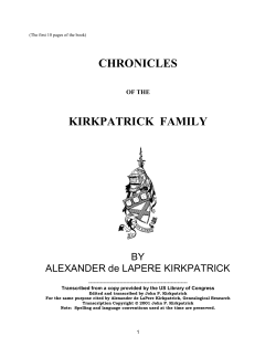 Chronicles of the Kirkpatrick Family