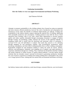 Fashioning Sustainability - UC Berkeley College of Natural Resources