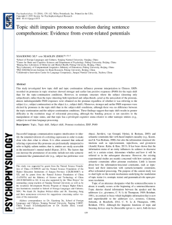 Topic shift impairs pronoun resolution during sentence