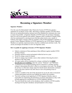 SVWS Signature Member Guidelines