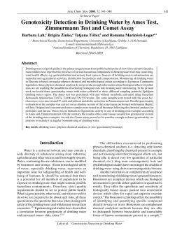 Genotoxicity Detection in Drinking Water by Ames Test