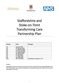 Staffordshire and Stoke-on-Trent Transforming Care Partnership Plan