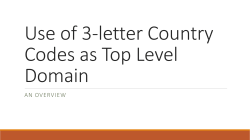 Use of 3-letter Country Codes as Top Level Domain