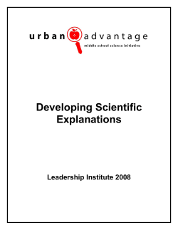Developing Scientific Explanations
