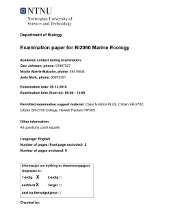Examination paper for BI2060 Marine Ecology