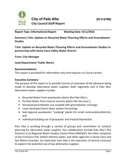 Staff Report 6700 - Update on Recycled Water Planning Efforts and