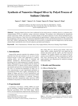Synthesis of Nanowire-Shaped Silver by Polyol Process of Sodium