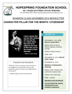 November 2015 - HopeSpring Foundation School