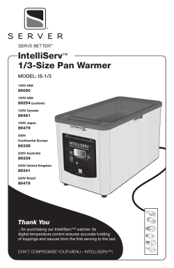 IntelliServ Food Pan Warmer