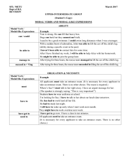Modals (Revision)