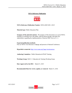NENA Text-to-9-1-1 Public Education NENA-REF-003.1