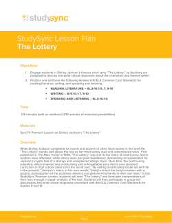 StudySync Lesson Plan The Lottery
