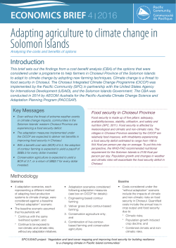 Adapting agriculture to climate change in Solomon Islands