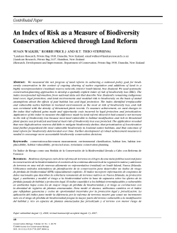 An Index of Risk as a Measure of Biodiversity Conservation