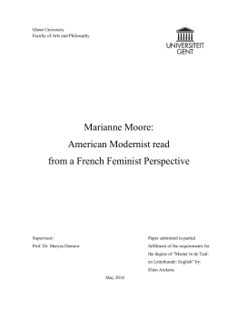 Marianne Moore: American Modernist read from a French Feminist