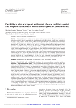Flexibility in size and age at settlement of coral reef fish: spatial and