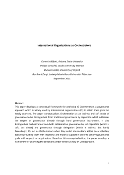 AGSZ Orchestraton Draft for Munich Conference 2011 09 28