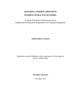 Building Common Ground in Intercultural Encounters: a Study of