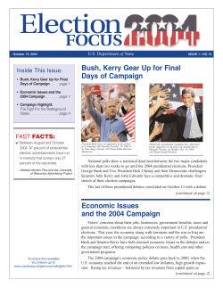 Election Focus Newsletter No. 15 (October 19, 2004)